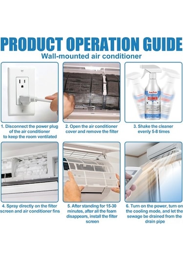 Bosphorusboutique02 Klima Bobin Temizleyici Köpük Sprey 60ml, Buharlaşıp Koku Giderir, Yıkama Gerektirmez Diğer