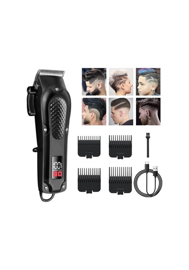 Profesyonel Saç Kesme Makinesi Saç Düzeltici Erkek Sakal Düzeltici Sakal Düzeltici Uzun Saç Düzeltici Usb Şarj Edilebilir Led Ekran