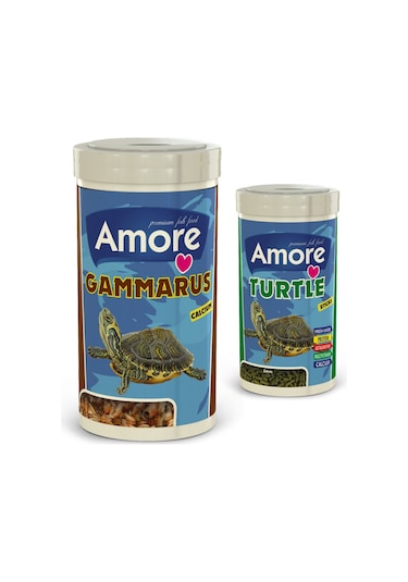 Amore Gammarus 1000ml ve Turtle Sticks 250ml Kutu Kaplumbağa Yemi