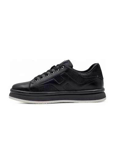 Voyager M030 Erkek Hakiki Deri Sneaker Siyah