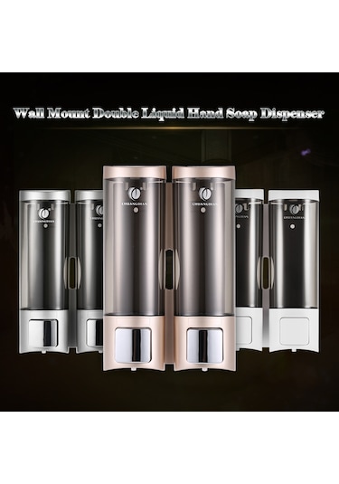 Geeroyoo Duş Jeli Ve Şampuan İçin Çiftli Duvar Tipi Manuel Sabunluk - 200ml X 2 Diğer