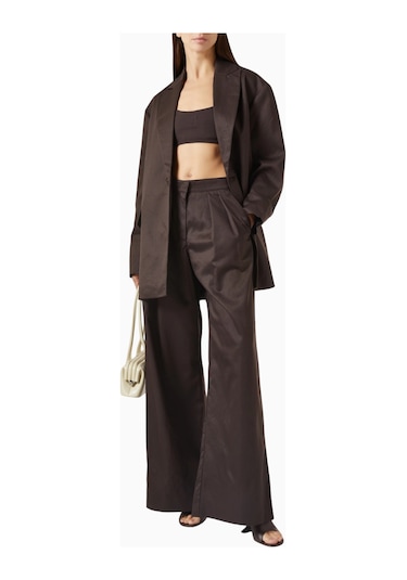 Represent Crimp Single - Breasted Blazer, Lüks Tek Düğmeli Klasik Ceket Kahverengi
