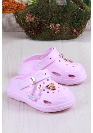 Fort Clx 6990 Plaj Deniz Havuz Terliği Hafif Rahat Esnek Kız Çocuk Terlik PEMBE