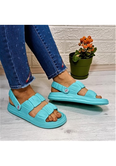 Calx 1260 Su Yeşili Hafif Rahat Kadın Terlik & Sandalet 001