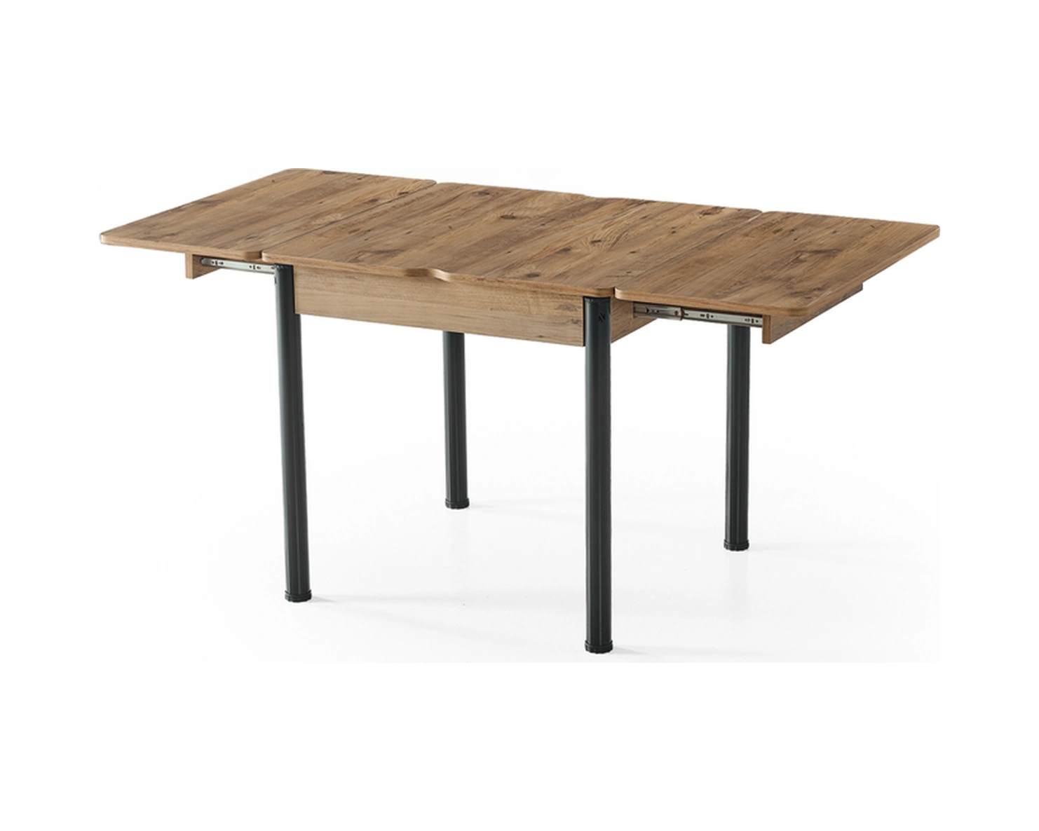 Dengema Neva 20 Masa Takımı Açılır Kapanır Masa, 4 Sandalyeli, Atlantik/siyah, Ceviz Ahşap Detaylı Ceviz