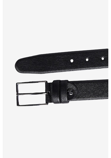 AC&Co / Altınyıldız Classics Erkek Siyah Kemer - Kartlık Aksesuar Set Sıyah Siyah