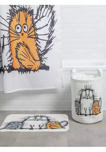 Joyarty Çamaşır Sepeti "tüylü Kediler" 75 Lt. 232772332 Siyah