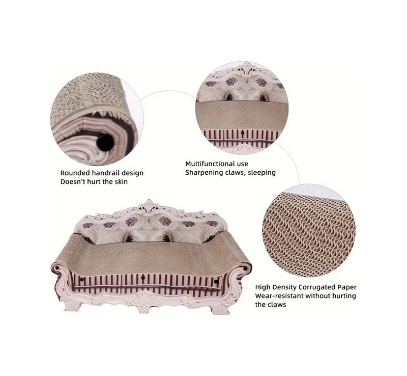 Fochsia Mor Kedi Kanepe Yatak: Dayanıklı Oluklu Mukavva Tırmalama Oyuncağı