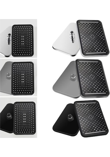 Siyah Yağmur Biçimli Duş Başlığı Yüksek Basınçlı Paslanmaz Çelik Yağış Duş Başlığı Büyük Şelale Banyo Kare Duş Başlığı Duş Severler İçin Siyah