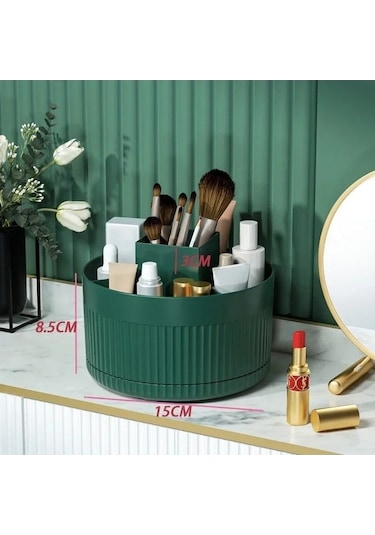Maoyaya 360 Dönen Masaüstü Makyaj Organizatörü - Saklama Kutusu, Çok Renkli Çok Renkli