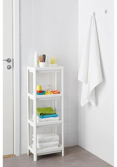 Bayev Beyaz 3 Kat Organize Toparlayıcı Raf Ünitesi Beyaz