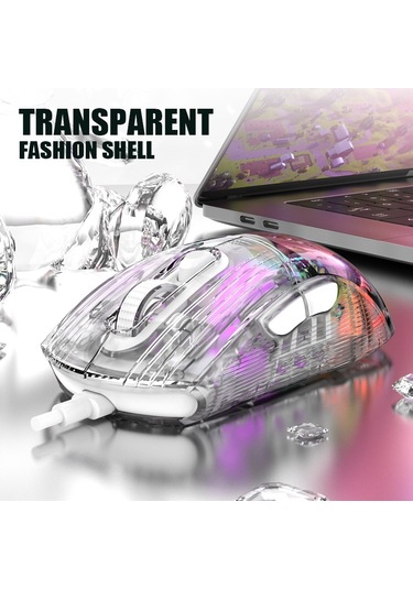 Cbtx Xunfox XYH10 Usb Kablolu Şeffaf RGB Oyuncu Mouse