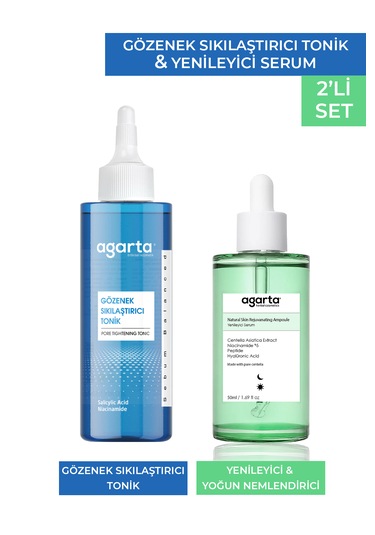 Agarta Yenileyici Serum 50 ML + Gözenek Sıkılaştırıcı Tonik 200 ML