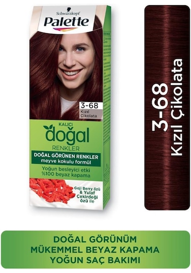 Palette Kalıcı Doğal Renkler Saç Boyası 3 - 68 Kızıl Çikolata X 3 A