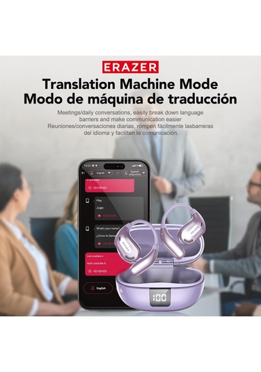 Springsun Xt66pro Açık Kulaklı Bluetooth Kulaklık: Aı Gerçek Zamanlı 135 Dil Çevirici, Uzun Pil Ömrü, Seyahat Ve İş İçin