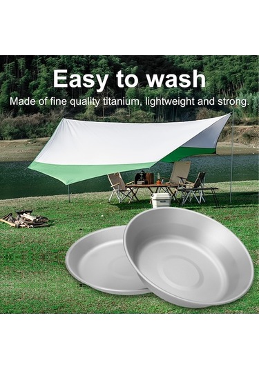 Pazly Titanyum Kamp Tabakları - Metal Piknik Tabakları, Taşınabilir Çatal Bıçak Seti, Çok Renkli Çok Renkli