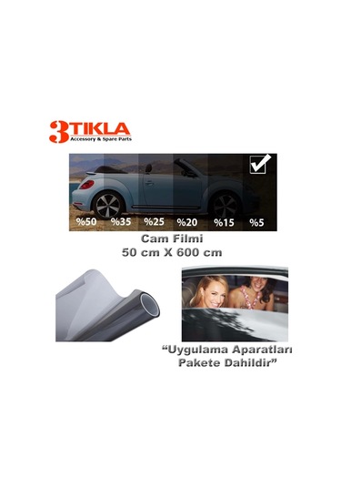 Oto/ev Cam Filmi 50cmx600cm Super Dark Black