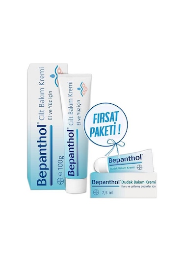 Bepanthol Cilt Bakım Kremi 30 G + Dudak Bakım 7.5 ML