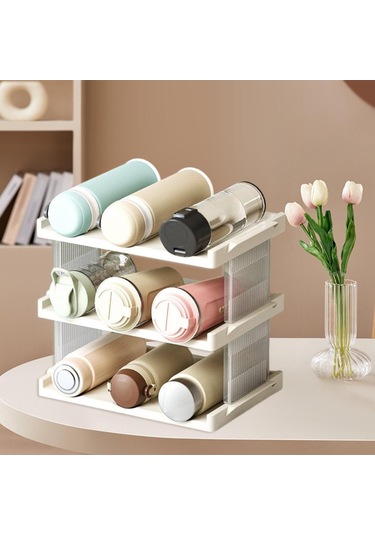 Suntek Bardak Depolama Rafı Bodrum İçecekler Mutfak Düzenleme 33x22x27,5 Cm Şeffaf