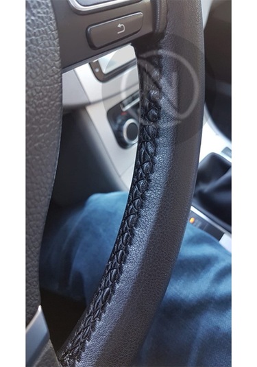 Oto Deri Direksiyon Kılıfı Kokusuz Siyah Dikişli