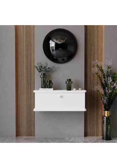 Melura Home Lunaris Dresuar %100 Mdf Kapaklı Duvara Monte Beyaz