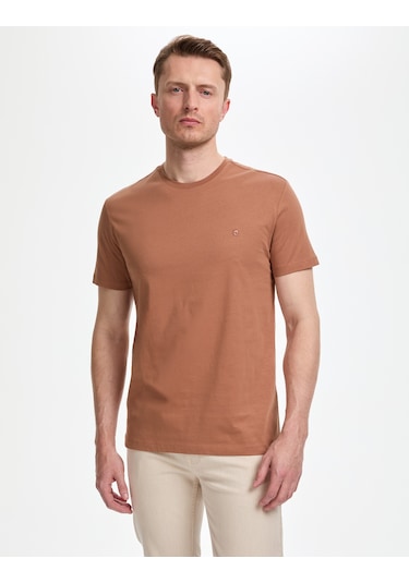 Pierre Cardin Erkek Açık Kahverengi Tişört Basic 50325307-vr002