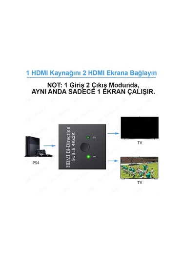 Hdmı Switch 4k 3d Destekli Hdmı Switch 2 Giriş 1 Çıkış Veya 1 Giriş 2 Çıkış