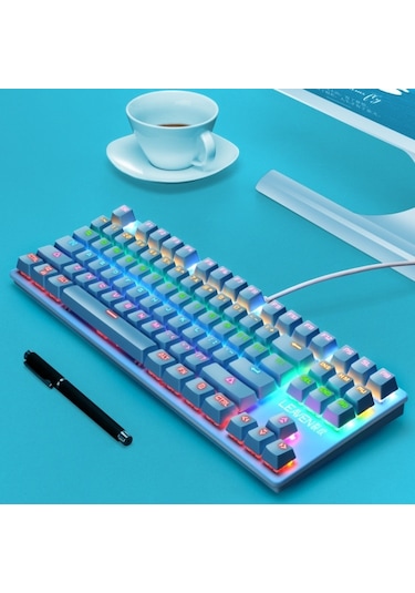 Leaven K550 87 Tuşlu Yeşil Switch Kablolu RGB Mekanik Oyuncu Klavye