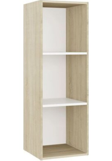 Tdesıgno Nur Televizyon Sehpası - Ünitesi -kitaplık-beyaz 108 Cm 3 Raflı Meşe - Beyaz