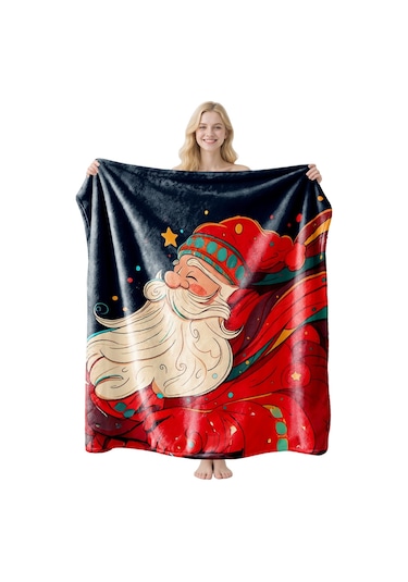 Noel Fral Küçük Battaniye Festival Atmosferi Pratik Kullanım-mt-flr-119 150 130 Yeşil