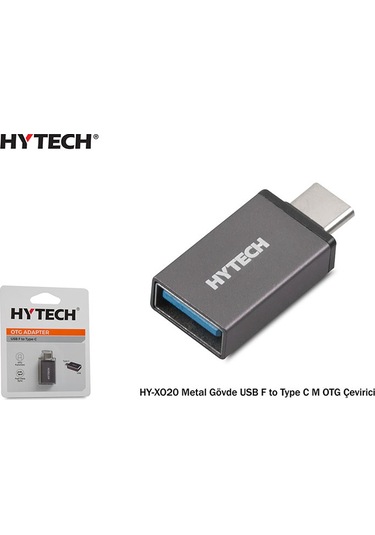 Hytech Hy-Xo20 Gümüş Metal Gövde Usb F To Type-C M Otg Çevirici