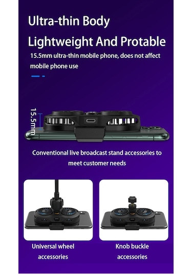 Çift Fanlı Telefon Radyatörü Telefon Tutucu Soğutma Pedi Gamepad Denetleyici Isı Emici