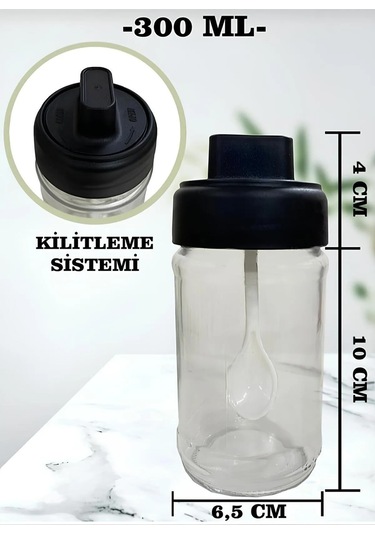 Kendinden Kaşıklı Baharatlık 6 Adet ŞEffaf