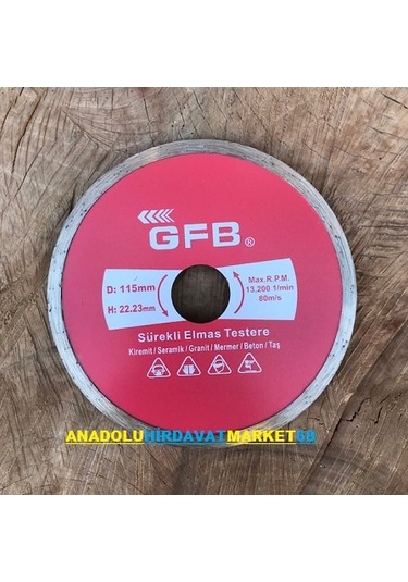Gfb 115 MM Seramik Kesici Granit Mermer Beton Taş Kiremit Kesici
