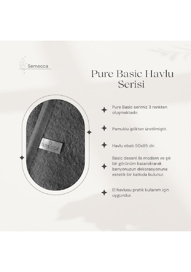 Pure Basic Pamuklu Havlu 50x85 Tek Parça El Havlusu krem