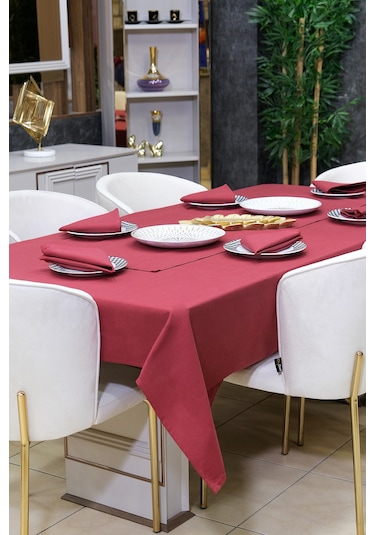 Dream Kumaş Peçete Modelleri Leke Tutmaz Kumaş Peçete Çeyiz Seti 6lı Paket Vişne