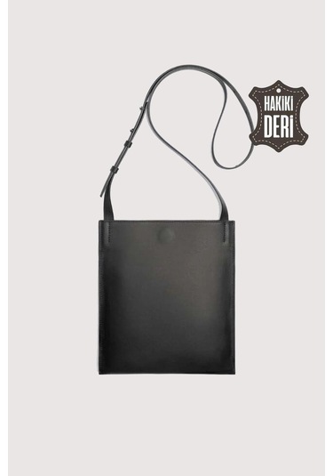 Hakiki Deri Kadın Omuz Çantası Siyah Smr8978 Siyah