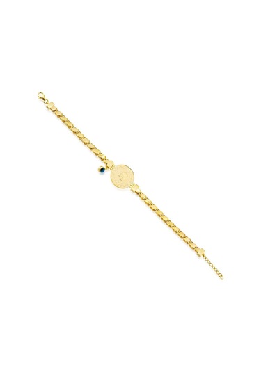 Çeyrek Ziynet Altın Bileklik Gözlü Pullu Zincirli