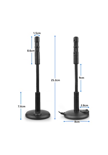 Hd Ses Gürültü Önleyicili Bilgisayar Mikrofonu Aux 3.5mm 2 Boğumlu