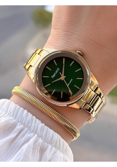 Ferrucci Çelik Kordon 2 Yıl Garantili Yeni Sezon 30 Mt Suya Dayanıklı Kadın Kol Saati B.03412.m08 Sarı