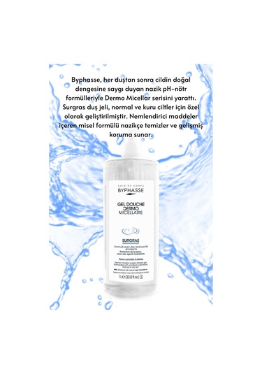 Byphasse Dermo Micellar Surgras Kuru Ve Normal Ciltler İçin Misel Duş Jeli 1 L