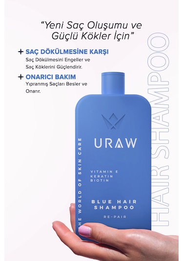 Uraw Biotin Ve Keratin İçeren Dökülme Karşıtı Mavi Şampuan 400 ML