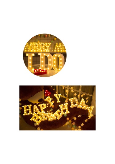 Geeksen P Harfi Led Işık Dekoru - Özel Günler İçin Romantik Aydınlatma, Duvar Veya Masa Üstü Kullanımı Diğer