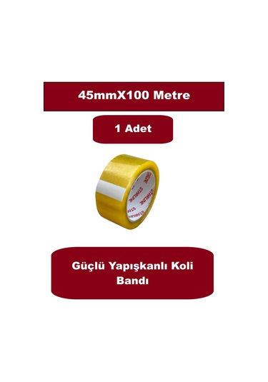 Homdep Koli Bandı 45mmx100 Metre Güçlü Yapışkanlı Şeffaf Koli Bandı Kopmayan Bant 1 Adet 1