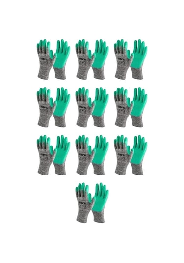 Mafel Mf 080 Lateks Kaplı Yeşil Camcı Eldiven No:10 Xl - 10'lu Ekonomik Paket