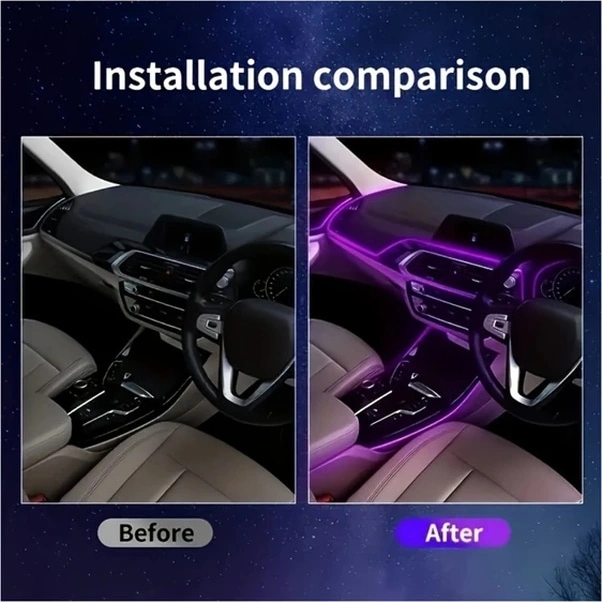 Trendooze 118.11 İnç Kırmızı Usb Led İç Aydınlatma Şeridi Araç Dekorasyonu İşık