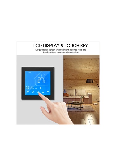 Mufunye Su Isıtma Termostatı Haftalık Programlama Ev Okul Ofis Otel Dokunmatik Ekran Güç 5ahc-t010-ga Su Isıtma Siyah Tuya Wifi B Planı İçin Uygundur