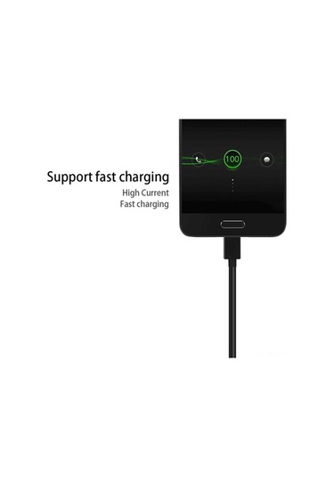 Sandwich Siyah Tip-c Hızlı Şarj & Veri Kablosu, 9v Maks Gerilim, 1m Uzunluk, Akıllı Bağlantı