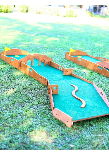 Mandu Ahşap Çocuk Mini Golf Seti Ahşap Rengi
