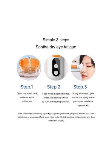 Dm Konca Sıcak Soğuk Kompres Nemlendirici Göz Spreyi Vapor Misting Aleti Beyaz Beyaz